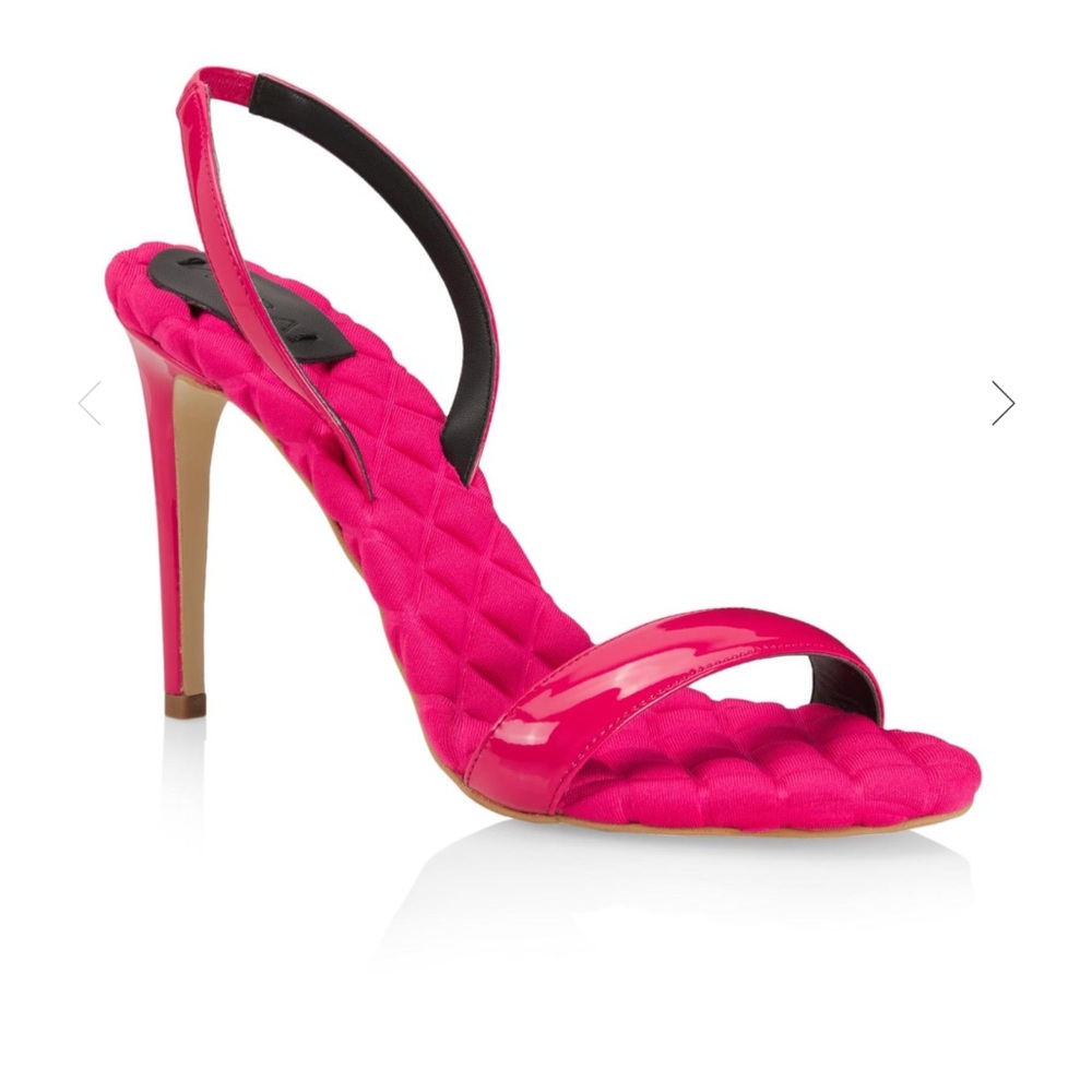 AERA Vivien Vegan Patent Leather Slingback Fuchisa Pink Sandals 38.5 IT / US 8.5